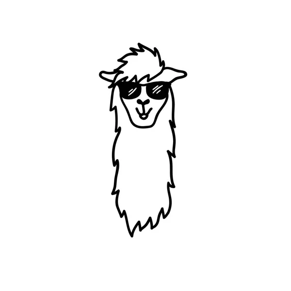 Vector illustration. Cute character lama — Stock Vector