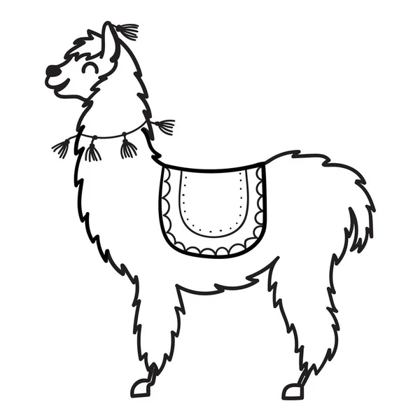 Illustration vectorielle. Mignon personnage lama — Image vectorielle