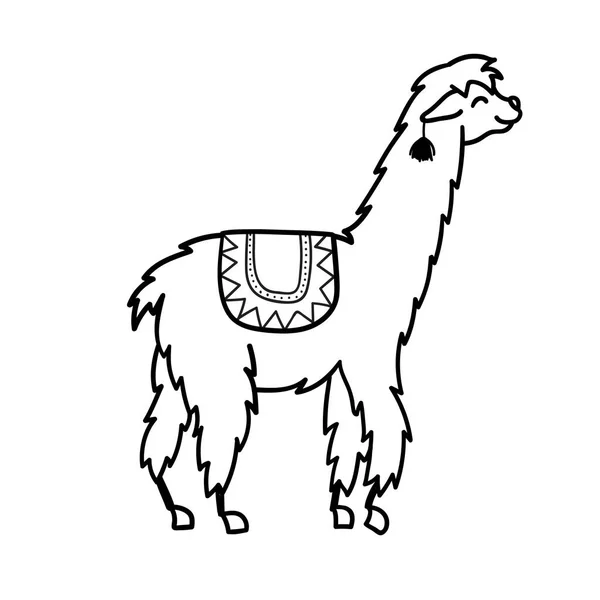 Ilustración vectorial. Lindo personaje lama — Archivo Imágenes Vectoriales