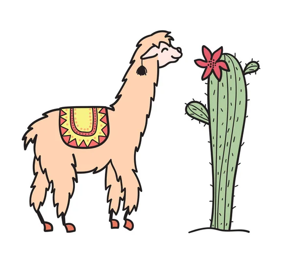 Vector illustration. Cute character lama Stock Image