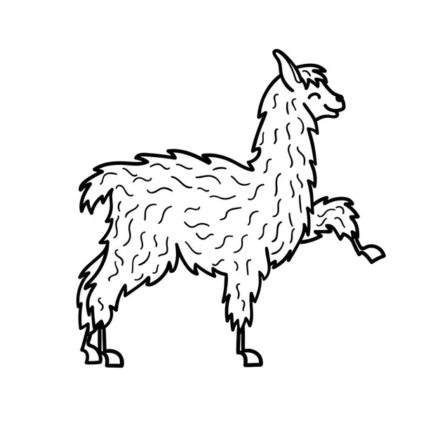 Vectorillustratie. Schattig karakter lama — Stockvector