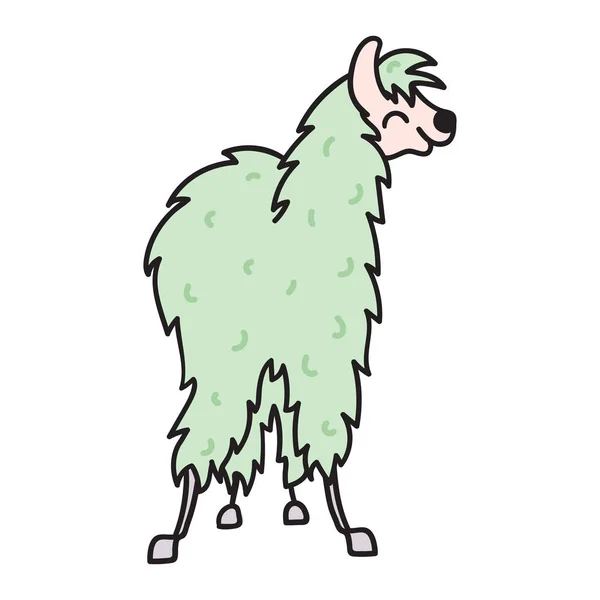 Perù disegnato a mano animale, alpaca, vicuna . — Vettoriale Stock