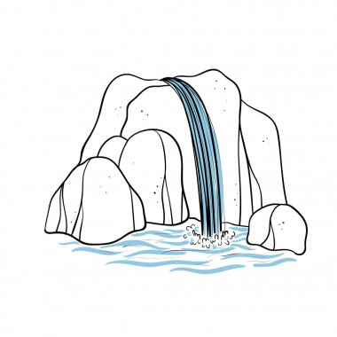 Şelale vektör çizim.