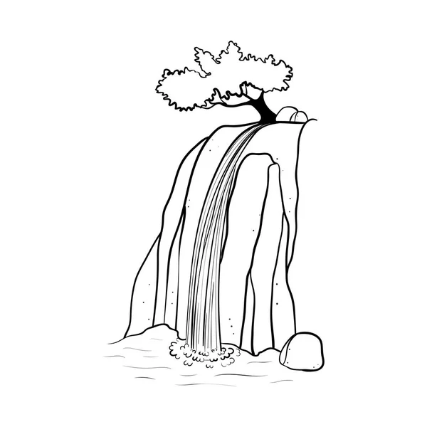 Vector illustration of waterfall.