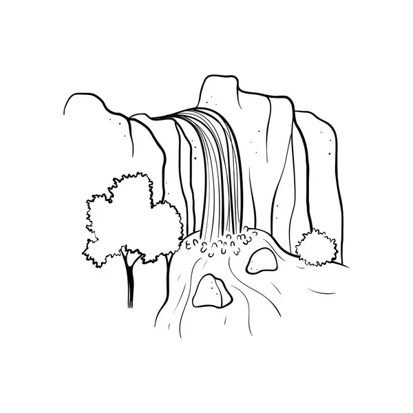 Vectorillustratie van waterval. — Stockvector