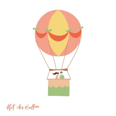 Sıcak hava balonunun vektör çizimi 