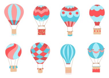 Vektör sıcak hava balonları kümesi