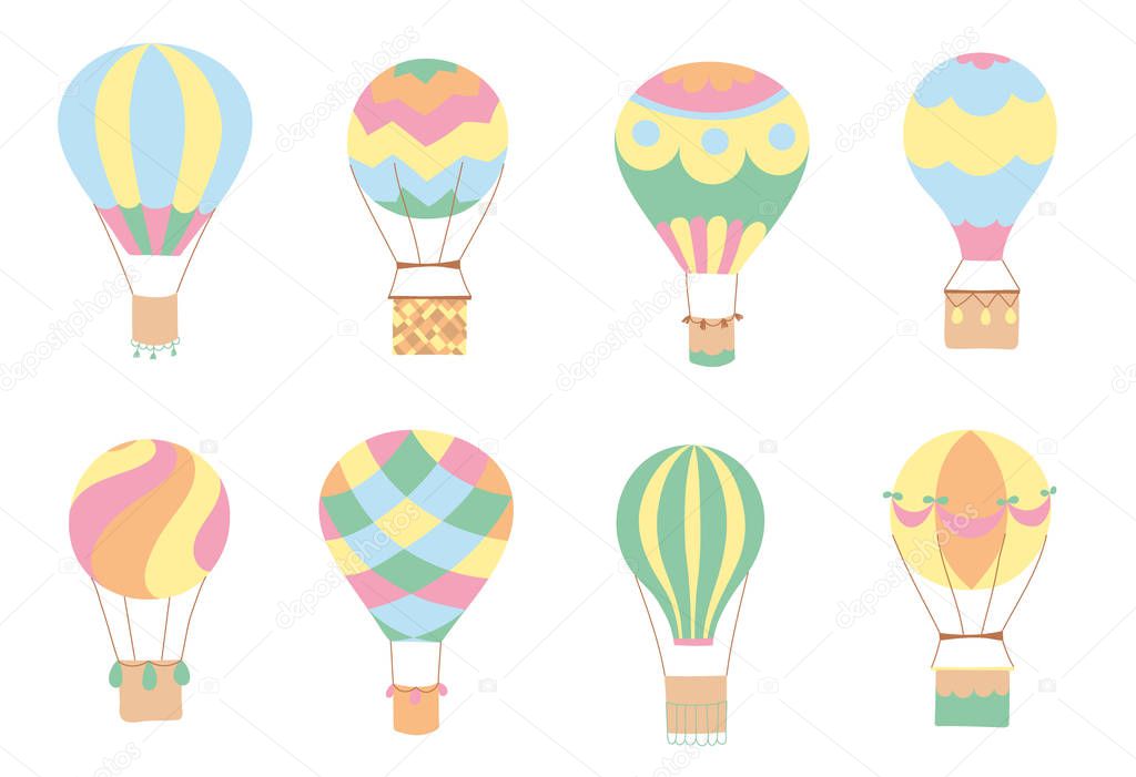 Set of vector  hot air balloons