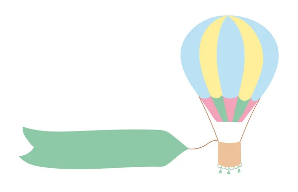 Vectorillustratie van hete luchtballon met banner — Stockvector