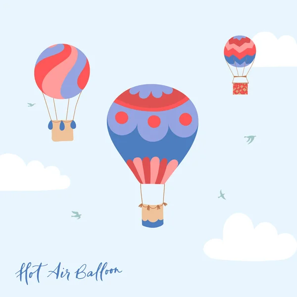 Conjunto de globos de aire caliente vector — Vector de stock