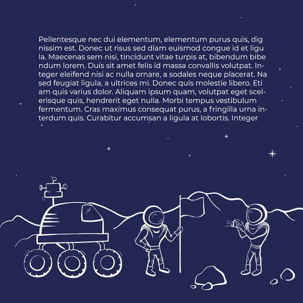 Ilustracja wektorowa przestrzeni rover i astronauta — Wektor stockowy