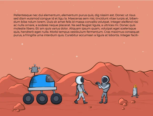 Ilustracja wektorowa przestrzeni rover i astronauta — Wektor stockowy