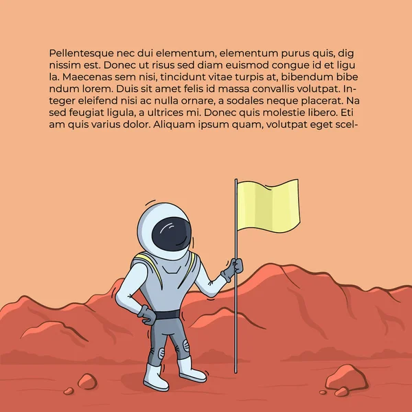 Vektorové ilustrace astronaut s vlajkou — Stockový vektor