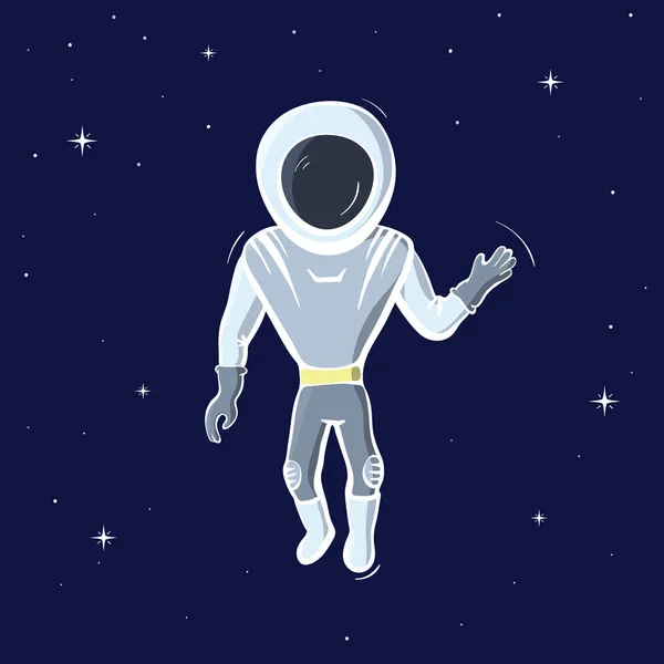 Illustrazione vettoriale dell'astronauta che galleggia nello spazio — Vettoriale Stock