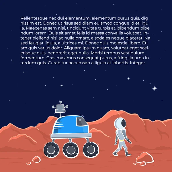 Ilustracja wektorowa przestrzeni rover i astronauta — Wektor stockowy