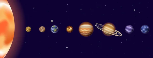 Illustration vectorielle du système solaire — Image vectorielle