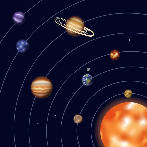 Vectorillustratie van het zonnestelsel — Stockvector