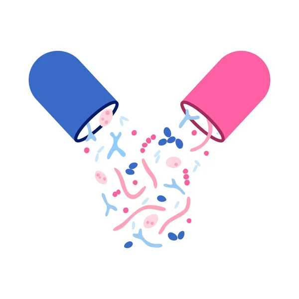 Vektor isolierte Illustration der Probiotika-Pille — Stockvektor