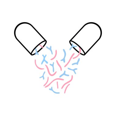 Vector isolated illustration of probiotics pill clipart