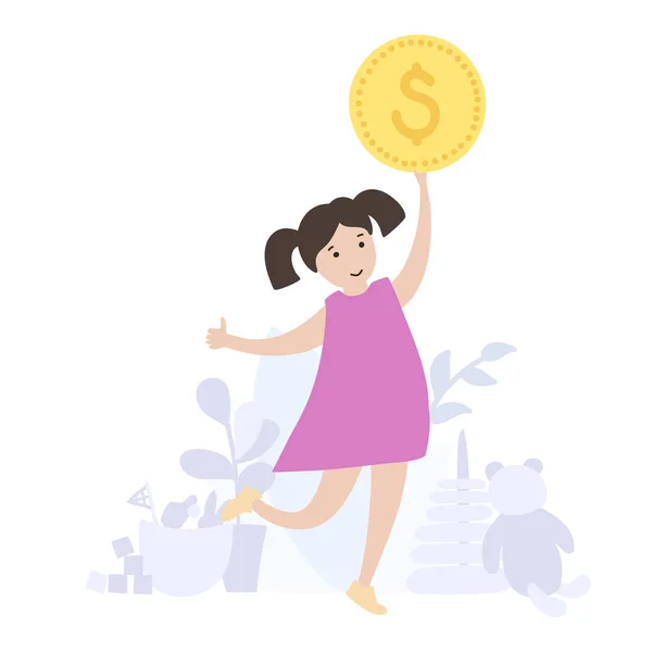 Vector financiación infantil ilustración aislada — Vector de stock