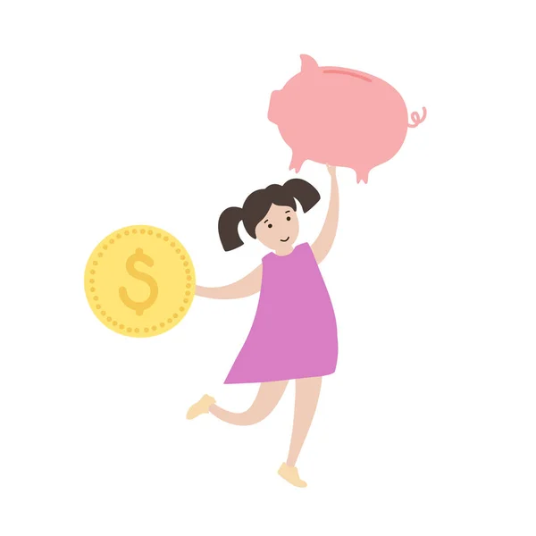 Vector financiación infantil ilustración aislada — Vector de stock