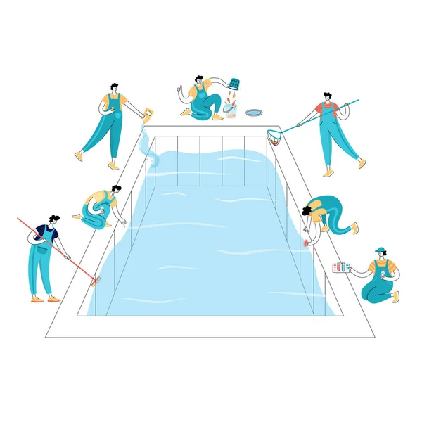 Swimming pool maintenance — Stock Vector