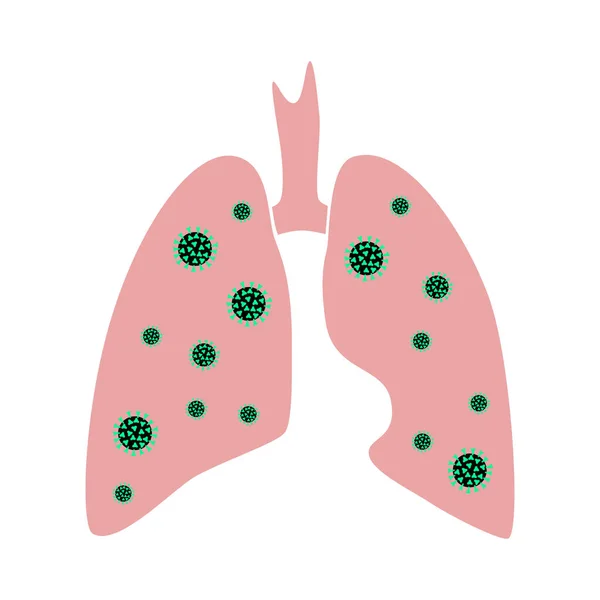 Ludzkie płuca z zakażeniem wirusem — Wektor stockowy