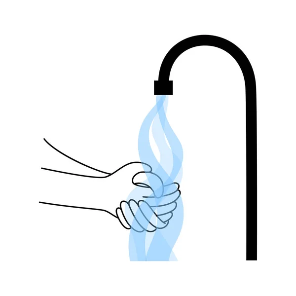 Mytí rukou s vodou — Stockový vektor