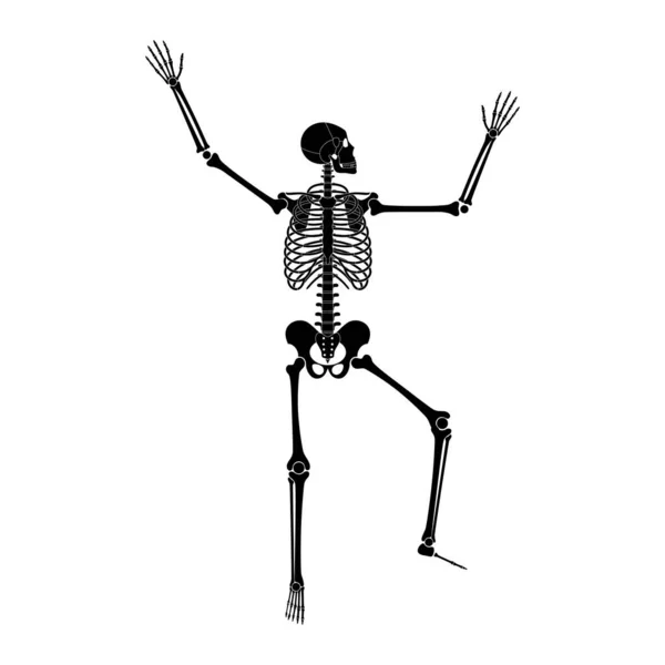 Szczęśliwy taniec szkielety na Halloween — Wektor stockowy
