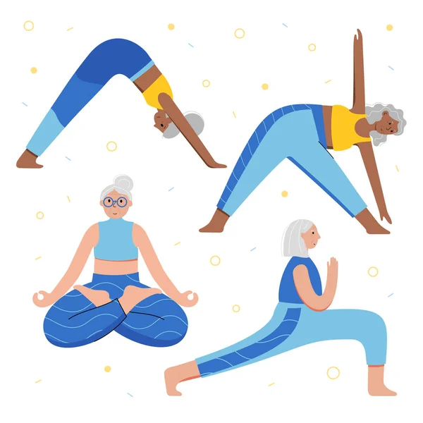 Illustration vectorielle plate de yoga. Mode de vie sain — Image vectorielle