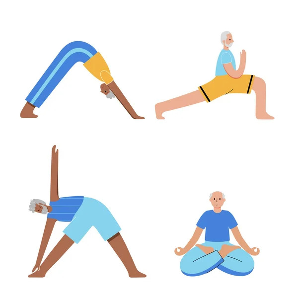 Yoga flat vector illustration. Healthy lifestyle — Stock Vector