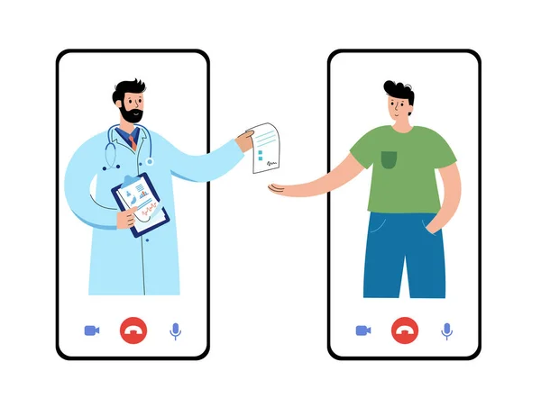 オンライン医療の概念 — ストックベクタ