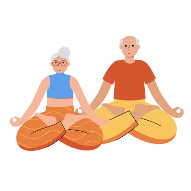 Yoga düz vektör çizimi. Sağlıklı yaşam tarzı