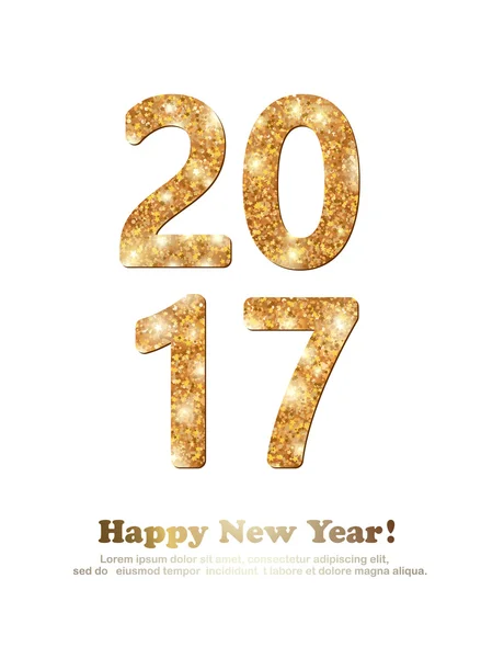 La paillettes d'or Nouvel An 2017 dans un style moderne . — Image vectorielle