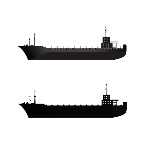 O ícone do navio usado para o transporte comercial. A série de ícones de entrega . — Vetor de Stock