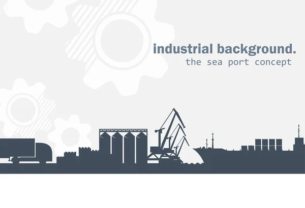 El icono de la infraestructura portuaria marítima. Fronteras para procesos de carga ilustración . — Vector de stock