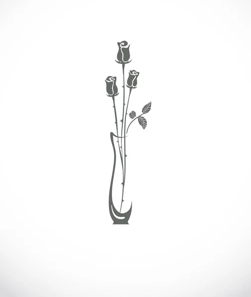 Vazoda üç gül. uzun gül buket. güzel çiçek. buket tatil ve romantik tarih. Gül simgesi.