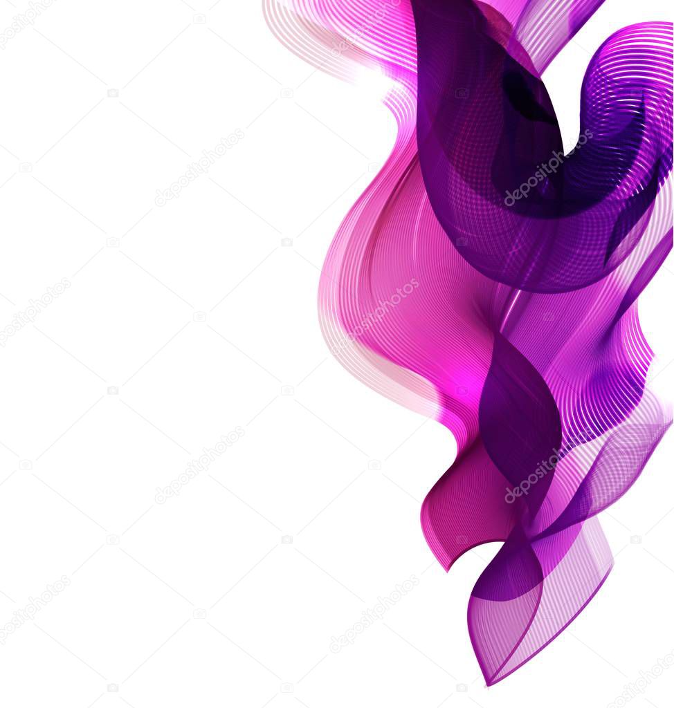 the abstract wave. abstract background for banner or card. flight of tissue. Soft wave is beautiful background for beauty flyer. The illustration of dynamics and wind blowing. Suitable frame for text