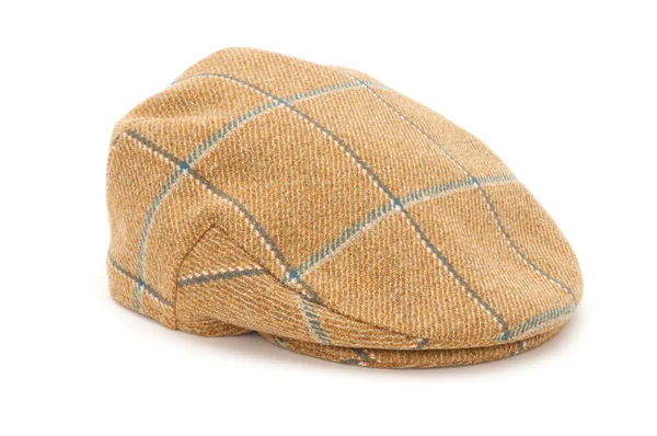 Brown Checked Tweed Hunting Flat Cap — Stock Photo, Image