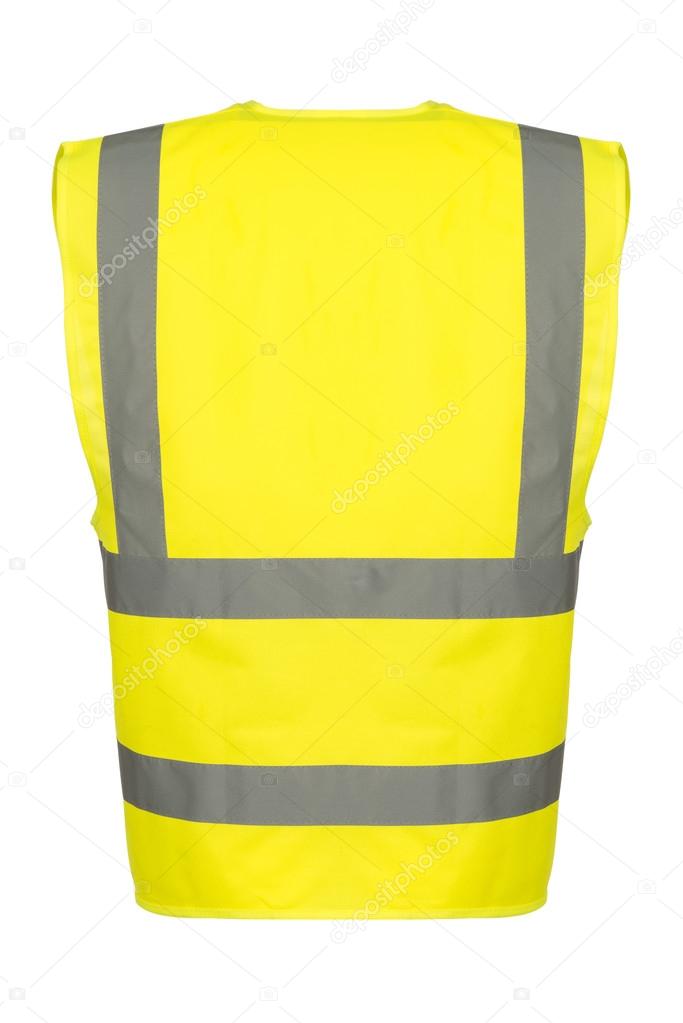 Cutout of Rear of Yellow Safety Vest