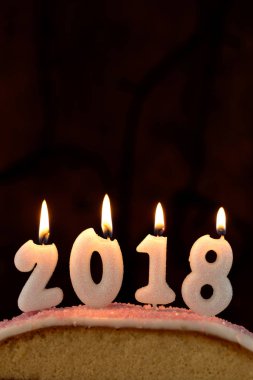 2018 mumlar bir pasta üstüne yazma