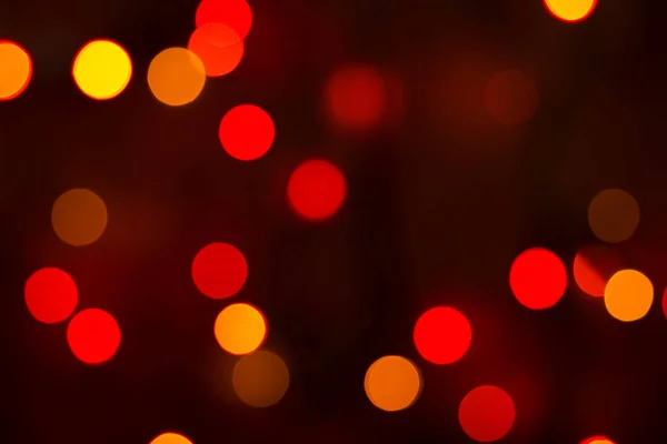 赤の妖精ライトの多重の背景のボケ味 — ストック写真
