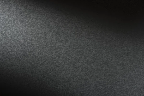 Close up of a section of a grey leather swatch showing grain and a shaft of light across