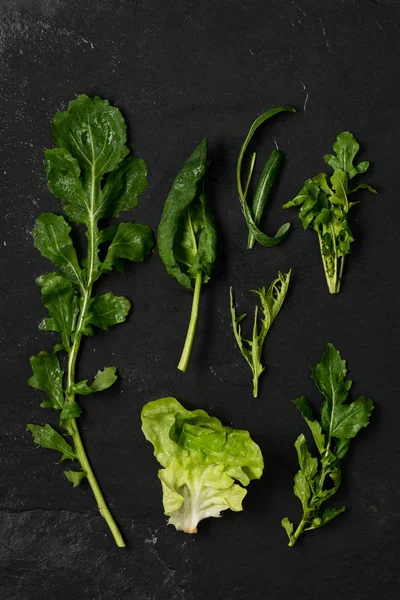 Salad Greens Flat Lay — Stock Photo, Image