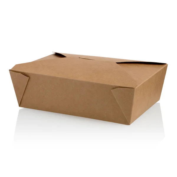 Kotak Makanan Kertas Tak Berlabel Brown — Stok Foto