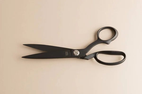 Black Fabric Shears on a White Background — Stock Photo, Image