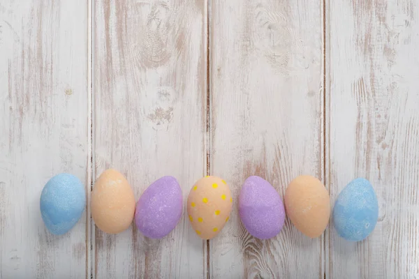 Banner Photo Plain Pastel-Colored Eggs Copy Space