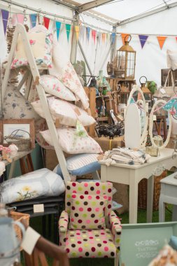 a vintage, shabby chic craft stall  clipart