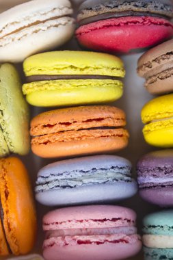 Çeşitli renk macarons closeup
