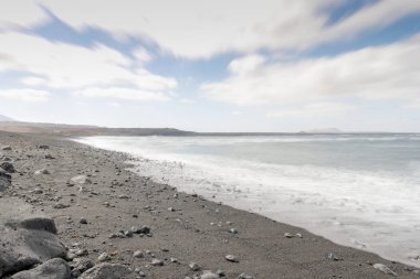 Playa de Janubio plaj geniş açı
